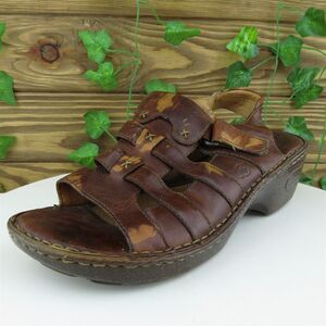 Born Women Gladiator Shoes Brown Leather Hook & Loop Size 9 Medium (B,‎ M)